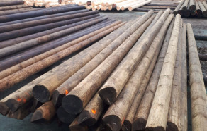 Impregnated wooden poles for utilities